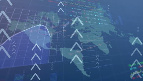 Animation-of-financial-data-processing-over-world-map