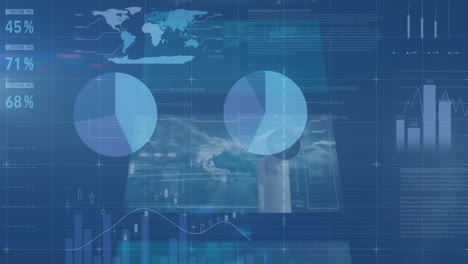 animation of financial data processing over digital screen