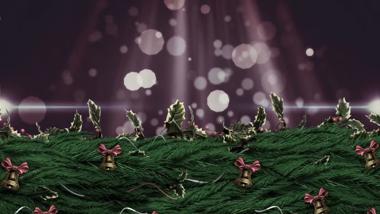 크리스마스  ⁇ 리 꽃봉오리 와 크리스마스 조명 을 가진 종