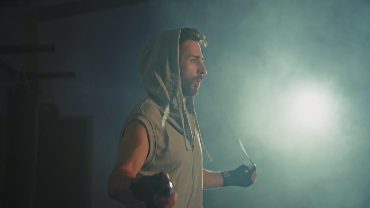 Uomo che si allena in palestra