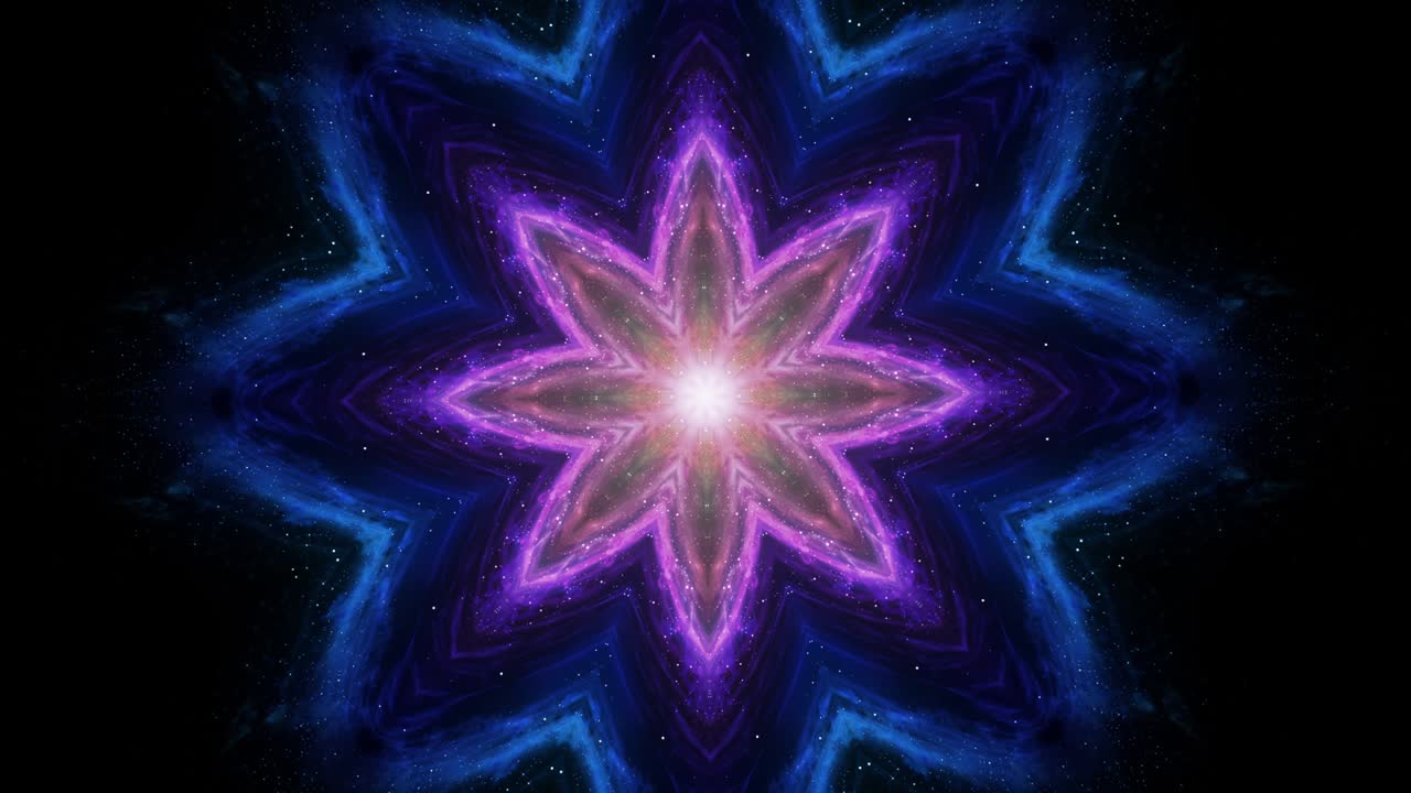 la transformación de la flor del arte del mosaico vintage ornamental. el mandala cósmico esotérico abstracto. la flor de loto en ciernes. imágenes en bucle.