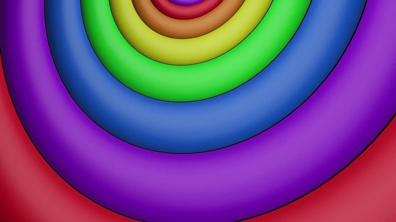 animación de círculos de arco iris y colores que se mueven en un bucle sin costuras