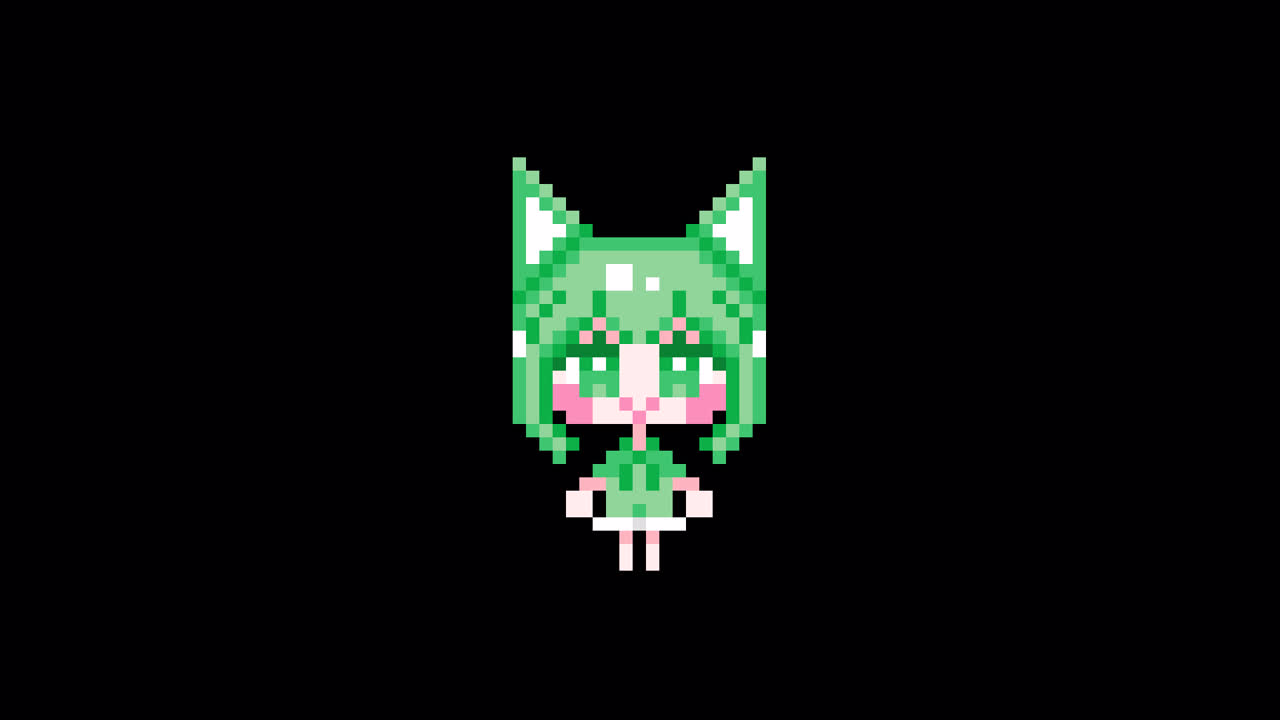 Pixel Cat girl Waiting short hair Looping animation. 1080p (6).mov
