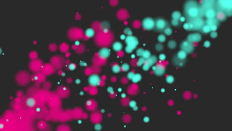 puntos deslumbrantes y multicolores sobre un fondo negro crean una atmósfera vibrante y animada