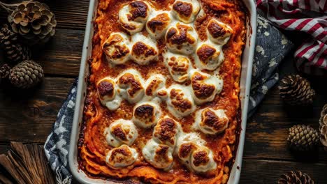 sweet potato casserole with marshmallow topping