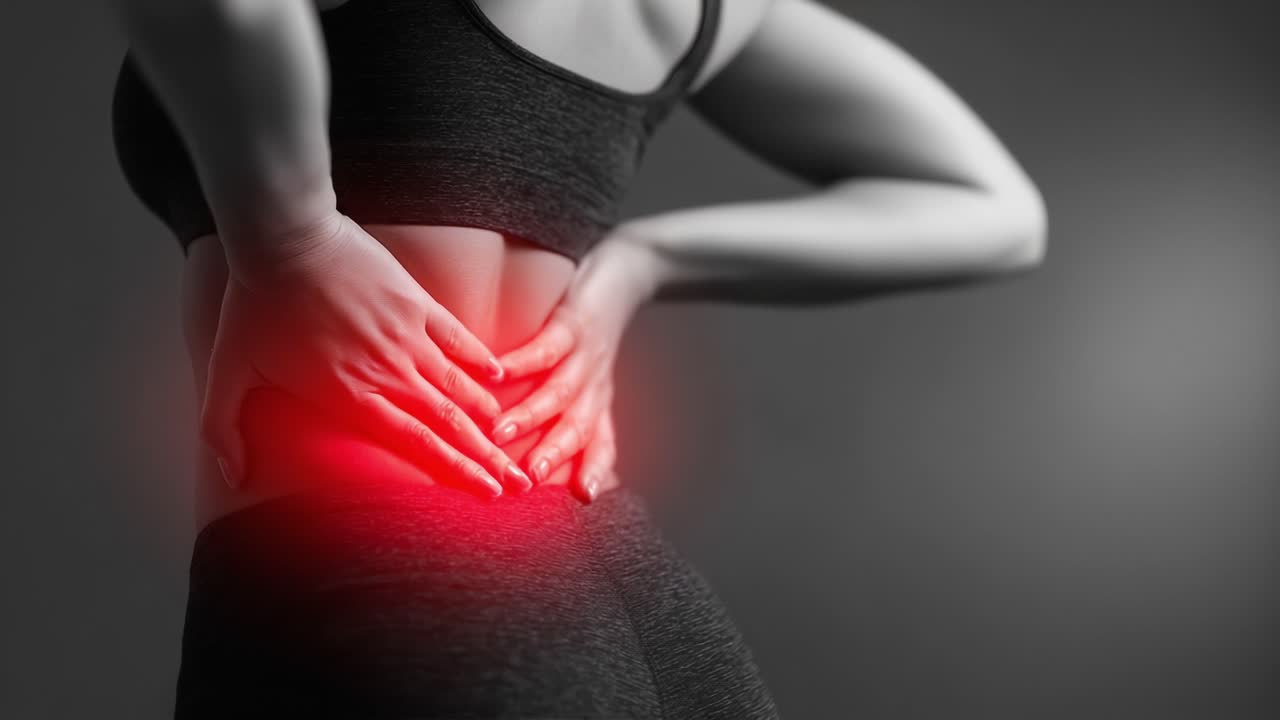 Female Struggling with Lower Back Pain: Relief Techniques and Strategies for Managing Discomfort During Daily Activities