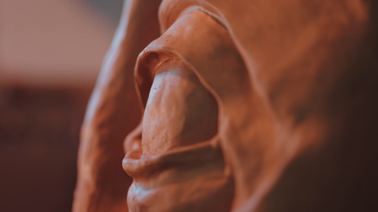 místico artesano de arcilla moldea cautivadora estatua de gran ojo