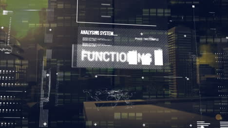 una interfaz de gráfico moviéndose contra una pantalla verde.