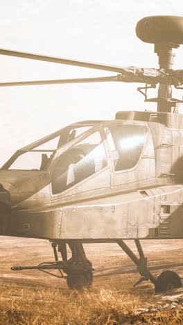 primer plano de un helicóptero militar