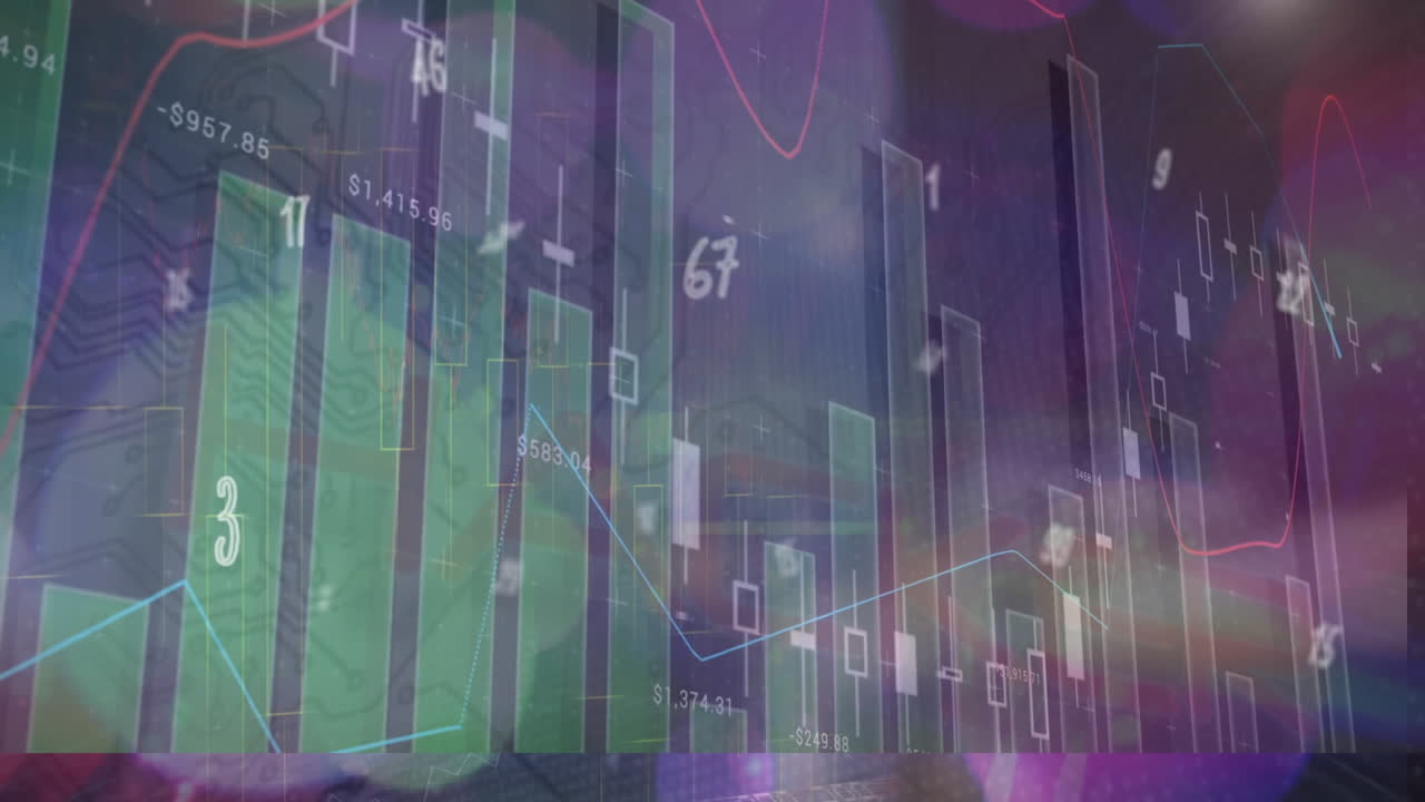 animación del procesamiento de datos sobre formas