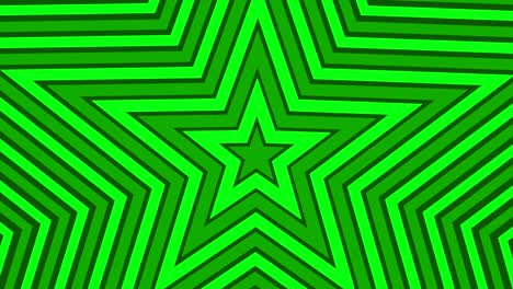 bucle estelar geométrico colorido forma en expansión fondo verde
