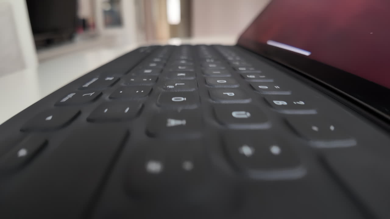Tablet pc keyboard close up macro