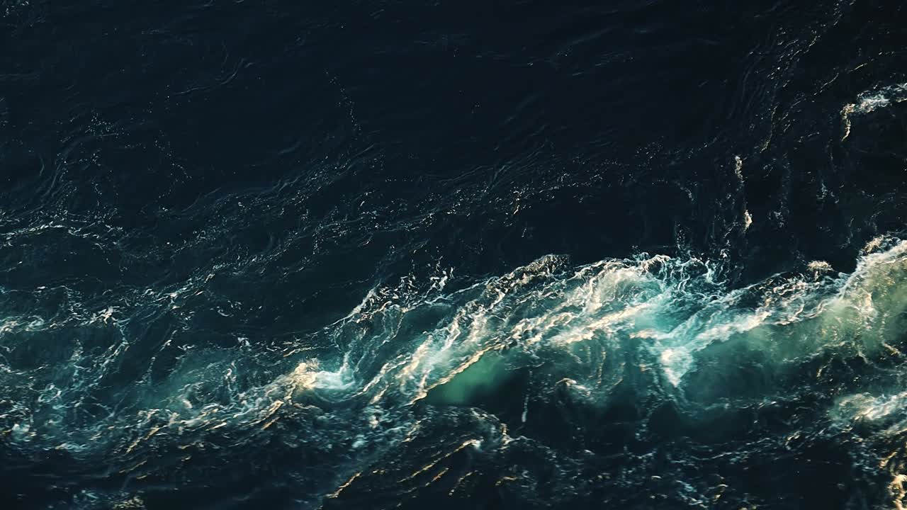 Waves of water of the river and the sea meet each other during high tide and low tide.
