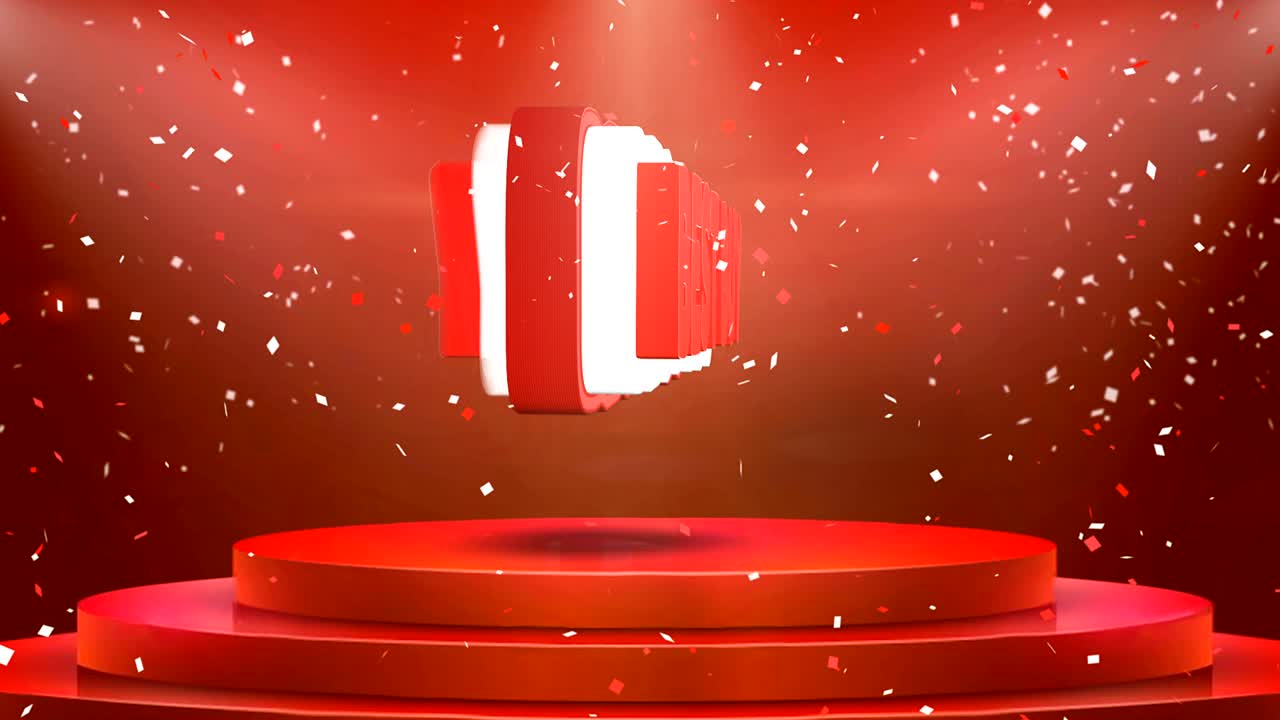 가장 좋은 구매 텍스트 애니메이션 무대 포디움 콘페티 루프 애니메이션