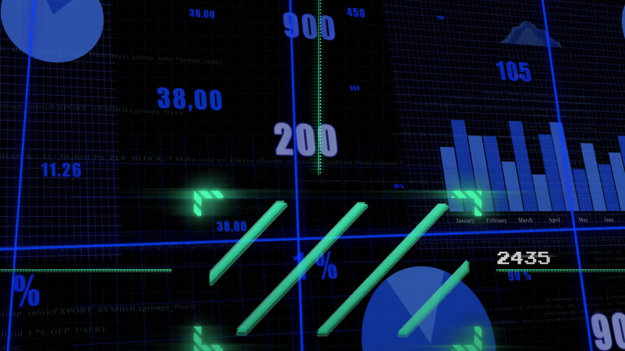 어두운 배경에서 데이터 처리의 애니메이션