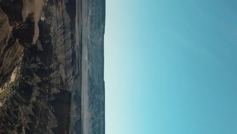 Aerial-Vertical-Shot-Fish-River-Canyon-in-Namibia,-Africa