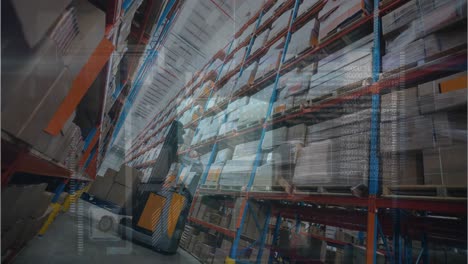 animación del paquete digital en el almacén