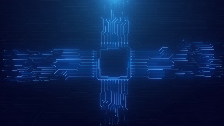 Sfondo astratto di rete metaverso high-tech IA flusso di big data design tecnologico velocità dati blockchain
