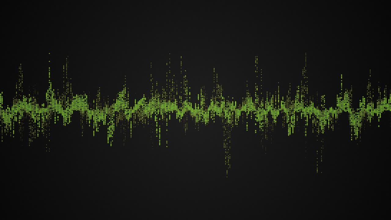 Abstract colorful audio wave on black background