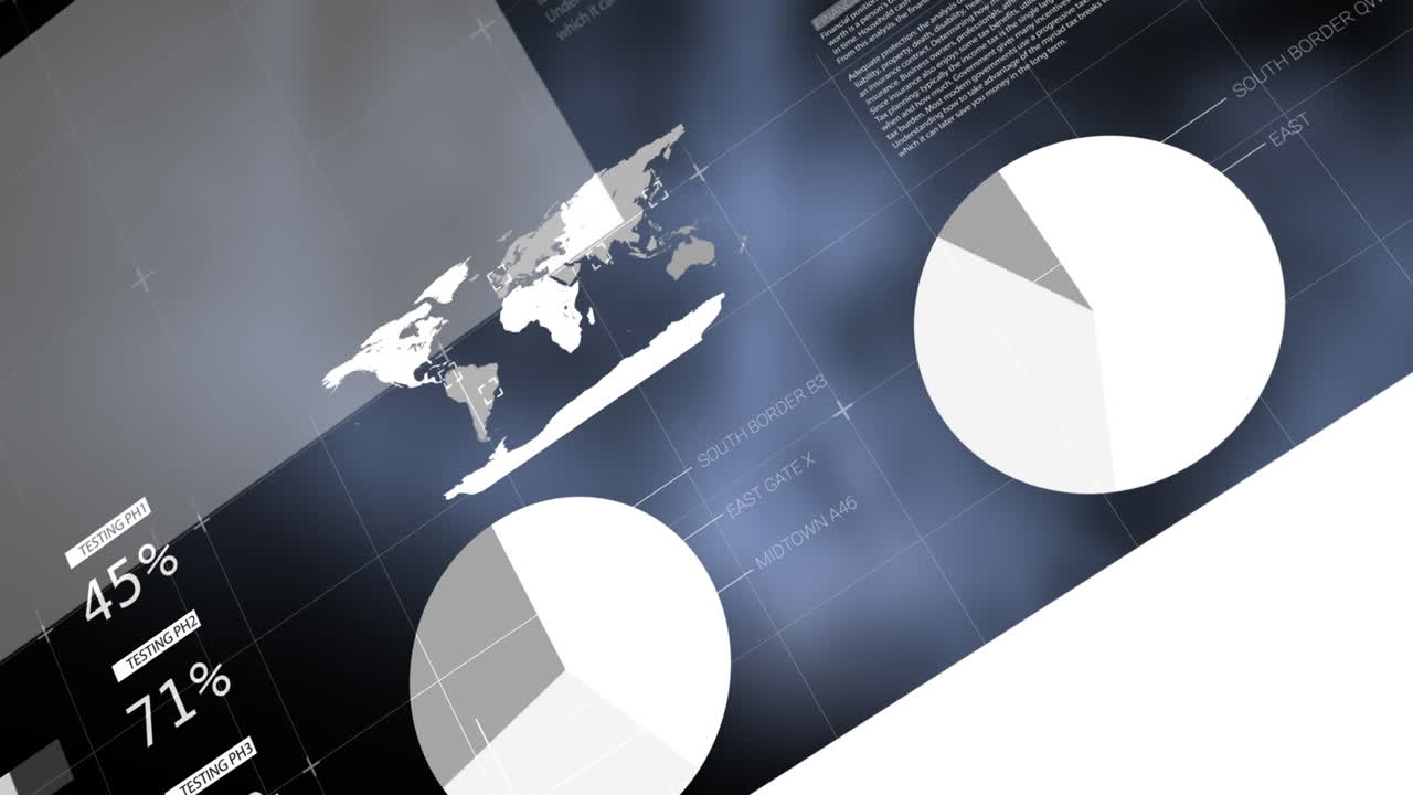 animación del procesamiento de datos en fondo gris