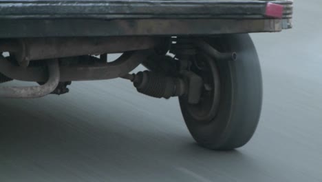 exhaust from a vehicle on a road in india