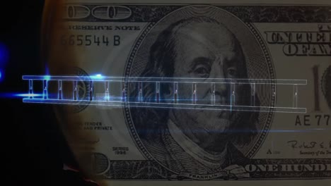 Animation-of-data-processing-over-american-dollar-banknote
