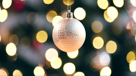 christmas ball, golden bokeh