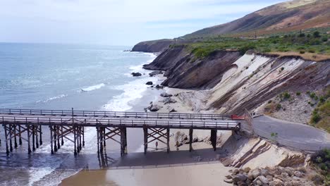 Aerial-Over-The-Beautiful-Coastline-Of-Santa-Barbara-California-Near-Gaviota-State-Beach-2