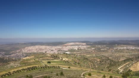 aerial view of the jerusalem area hills and villages, long-shot, drone