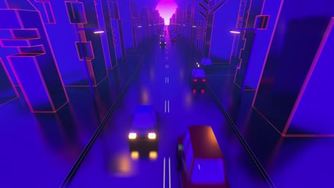 la ciudad retro de los años 80 es una serie de fantasía de día y noche.