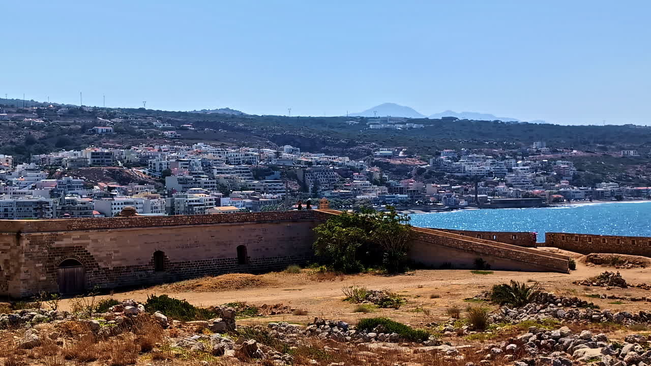 Rethymno town with Fortezza fortress, Crete, Greece.