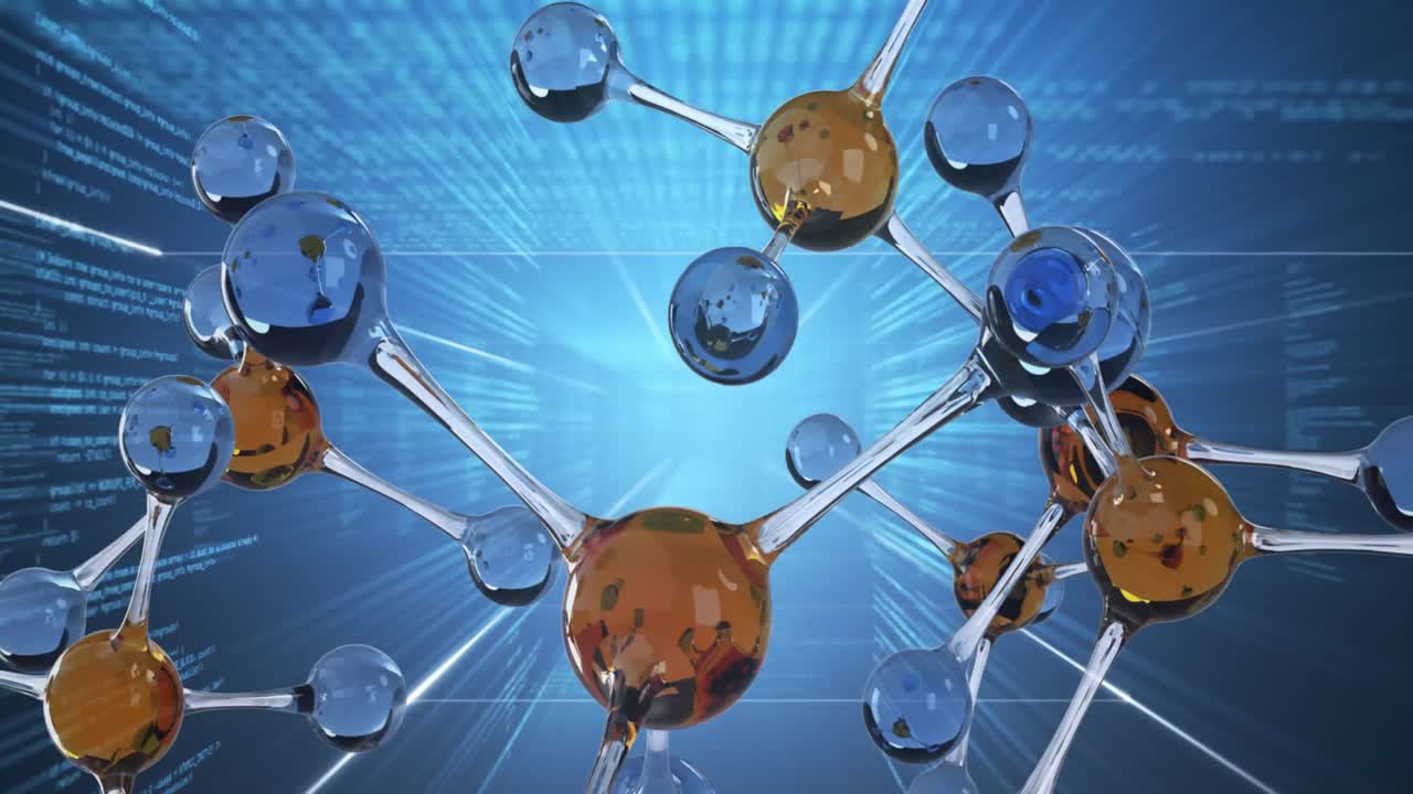 파란색의 데이터 처리에 대한 분자의 애니메이션