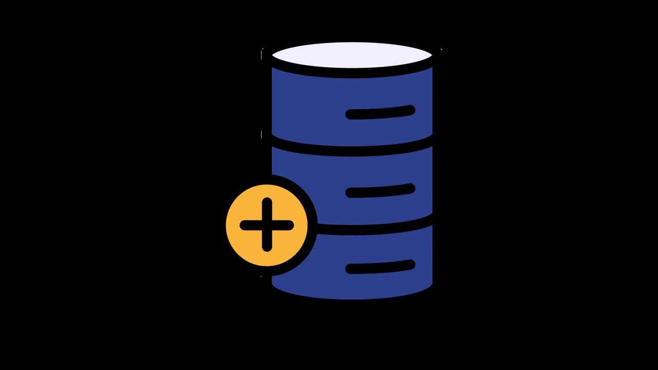 Animated Icon of Adding Data to a Database Server