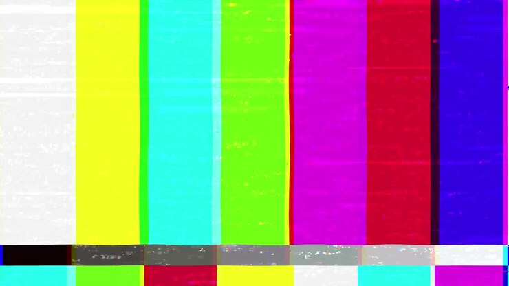 Retro TV Color Bar Test Pattern with Glitch Effect