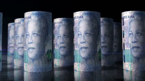 south africa rand money banknotes rolls seamless loop