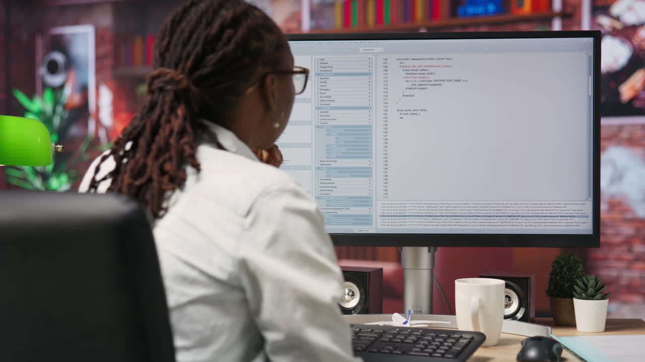 Displeased IT worker seeing errors while using coding application
