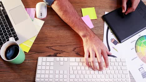 man using graphic tablet