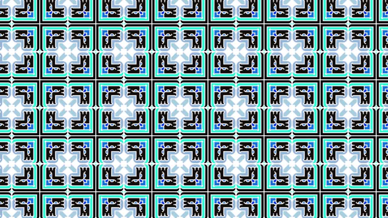 animación de patrón de mosaico transparente con signos florales