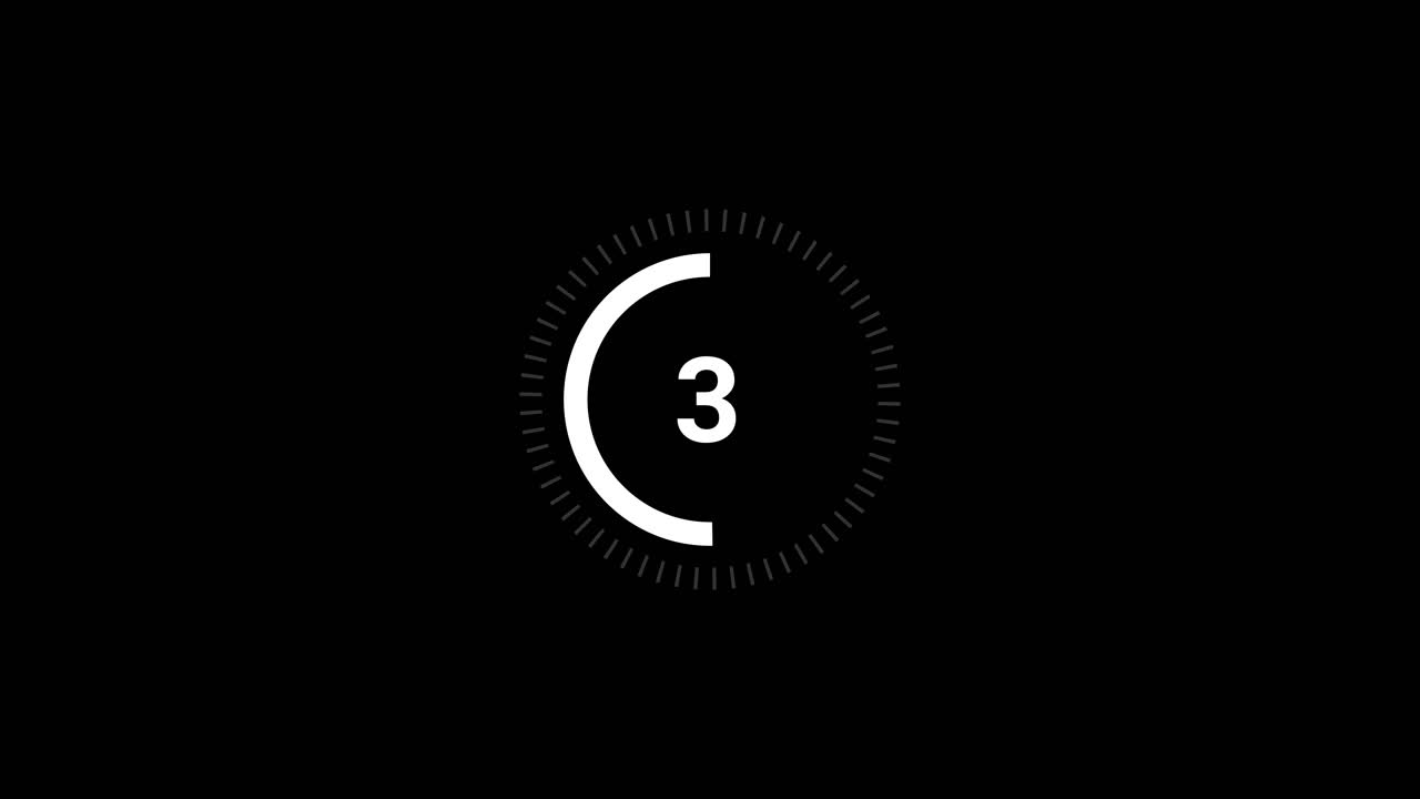 Animated Digital Countdown Timer from Five to Zero
