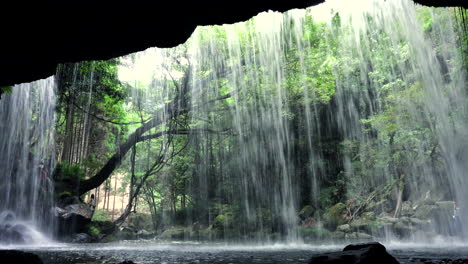 waterfall nabegataki in japan stunning tourist green landscape in daylight