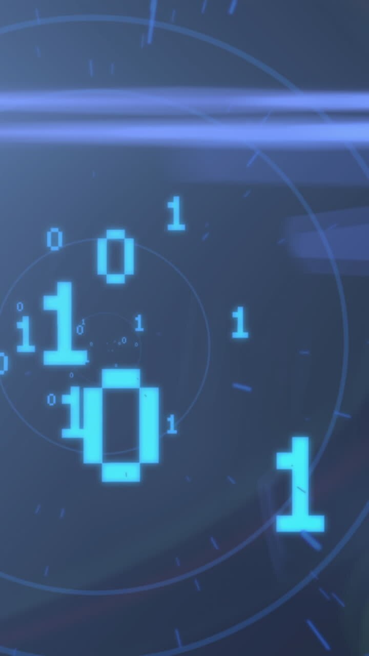 Animation of binary coding on black background