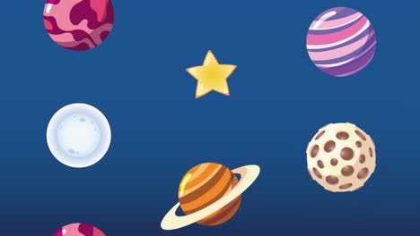 outer space with planets pattern scene