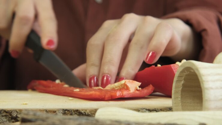 Julienne Pepper Close-up