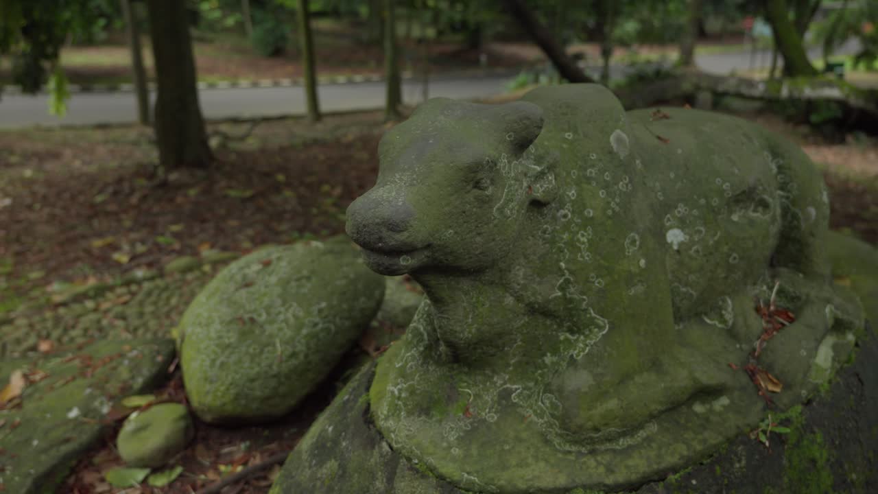 Arca nandi ancient stone cow statue. Hindu mythology