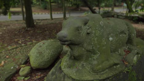 arca nandi ancient stone cow statue. hindu mythology