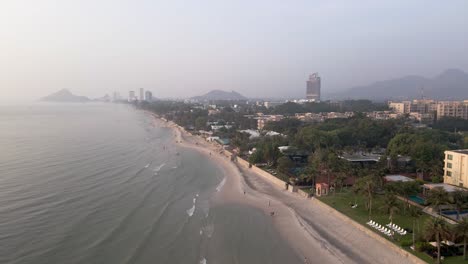 Morning-Drone-View-Hua-Hin-Beach-Scenic-View-in-Thailand