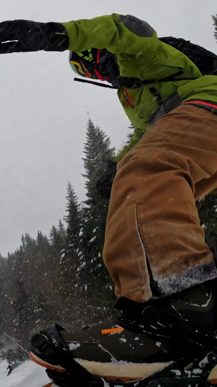 Snowboard sui monti Carpazi della Bulgaria in una giornata invernale