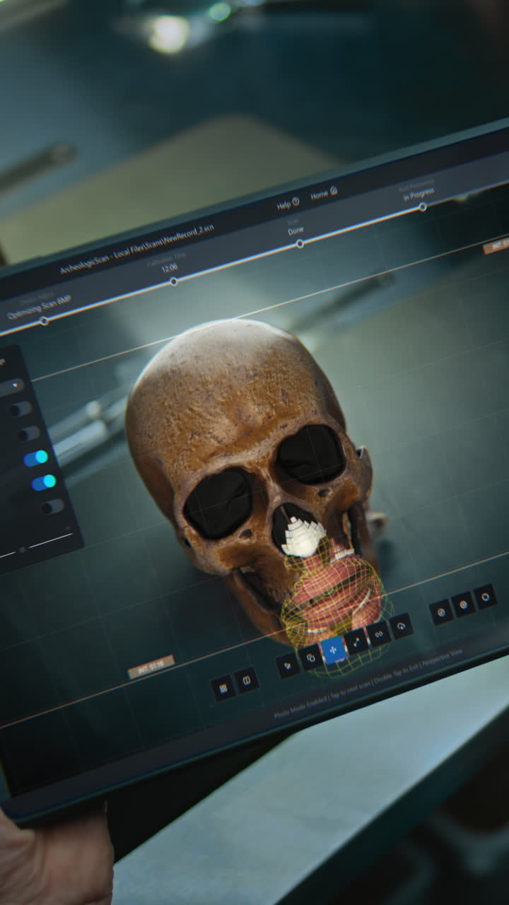escaneo 3d y reconstrucción de un cráneo antiguo