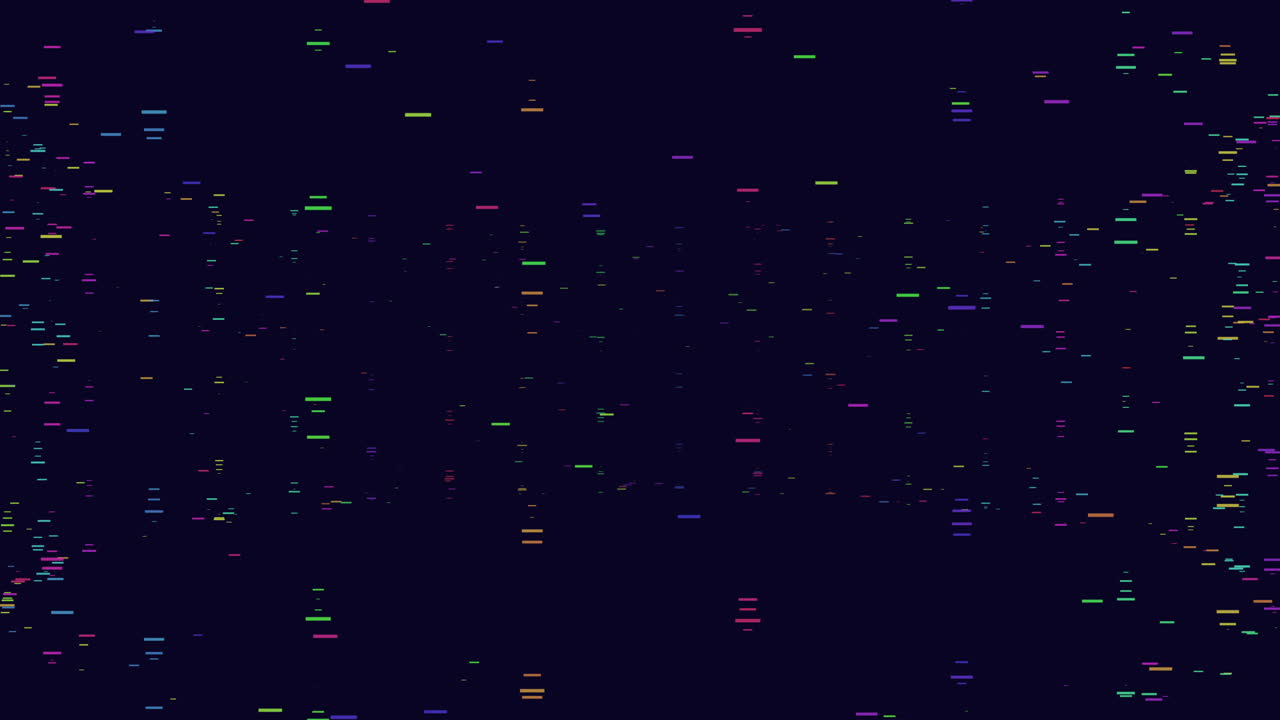 Symmetrical grid pattern of multicolored dots on a black background. The design features dots organized in a square layout on the sides and in a diagonal orientation at the top and bottom