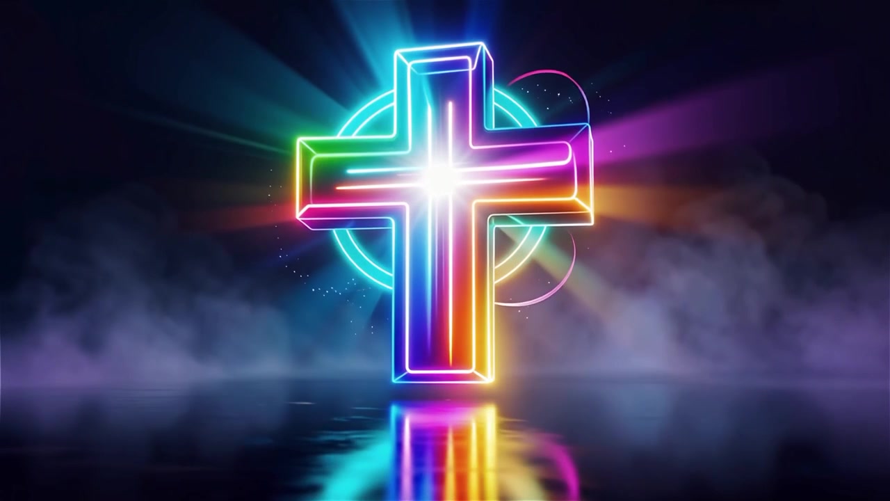 Christian Cross Heavenly Light Worship Background